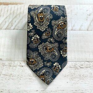 Blue Paisley Vintage 1980s Disney Mickey Mouse Dressy Retro Neck Tie 57” L, 4" W